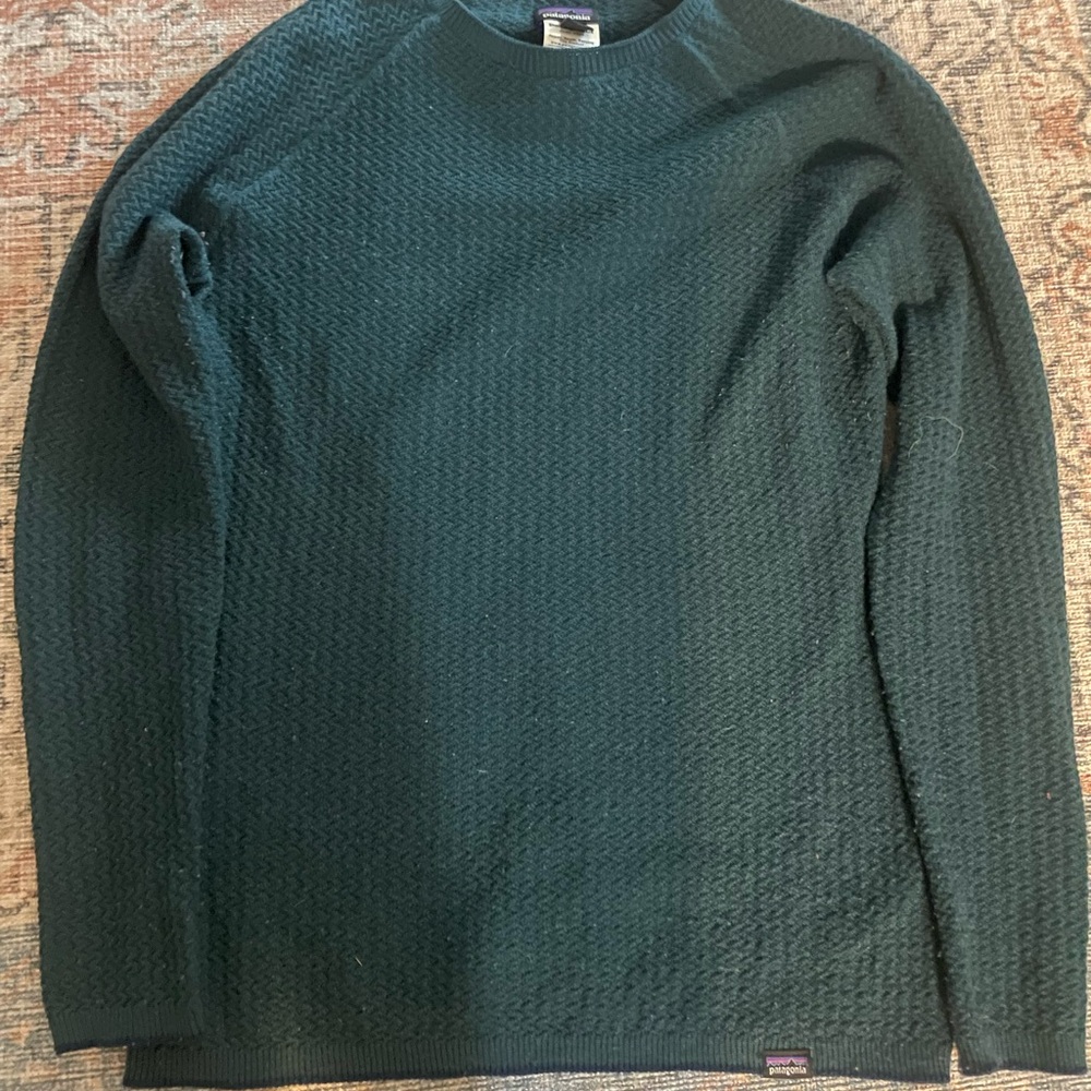 Patagonia Women's Dark Teal Textured Crewneck Sweatshirt